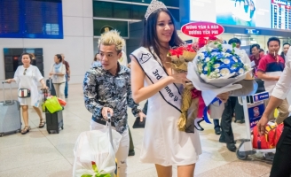 Á hậu Sắc đẹp toàn cầu 2018 Dương Yến Phi giản dị ngày về nước 