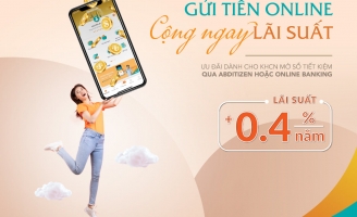 ABBANK tăng thêm lãi suất khi gửi tiết kiệm online 
