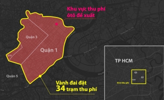 Đề xuất xây 34 trạm thu phí ôtô vào trung tâm Sài Gòn