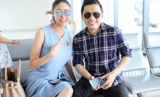 Hà Kiều Anh hội ngộ Lam Trường tại sân bay Quy Nhơn