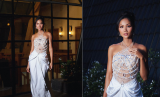 Hoa hậu H'Hen Niê tất bật với công việc, đẹp rạng ngời với váy dạ hội 