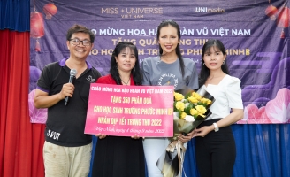 Hoa hậu Ngọc Châu trao học bổng tại Tây Ninh