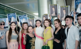 Hoa hậu Việt Nam Thế giới 2018 Dy Khả Hân rạng ngời về nước