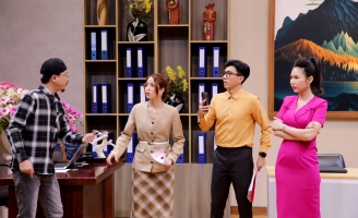 MC Phương Uyên khớp khi đóng phim cùng Hứa Minh Đạt trong Văn Phòng Hôn Nhân