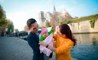 Mới 3 tháng tuổi, con gái Thanh Thảo đã được đi du lịch Châu Âu