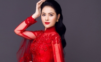 Ngắm diễn viên “Cali mùa hoa vàng” Thư Dung trong sắc đỏ áo dài của Brian Võ