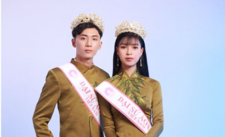 Ngọc Trang- Châu Linh rạng rỡ trong Áo dài Việt Hùng