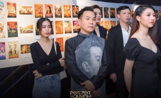 NSND Hồng Vân, NS Đại Nghĩa, NTK Việt Hùng chúc mừng Trần Công Quỳnh ra mắt Triển lãm Poster