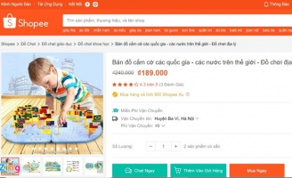 Shopee bán đồ chơi trẻ em có bản đồ Trung Quốc chứa ‘đường lưỡi bò’