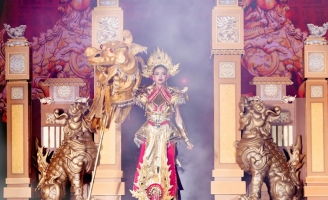 Thiết kế lấy cảm hứng từ hình tượng Nghê gây ấn tượng trong đêm bán kết Miss Cosmo Việt Nam